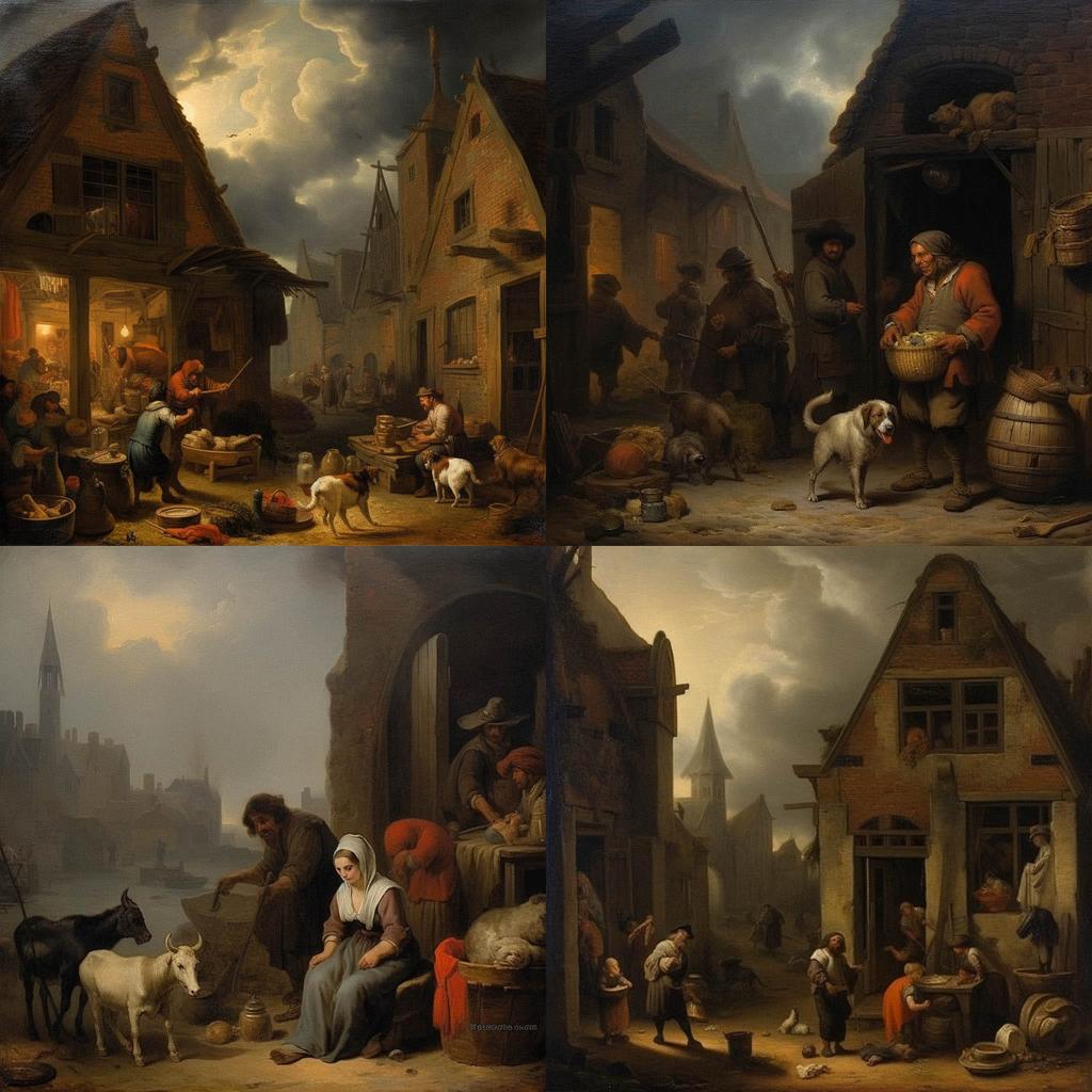 Adriaen Brouwer style, Midjourney V5.1, render 1 of 4