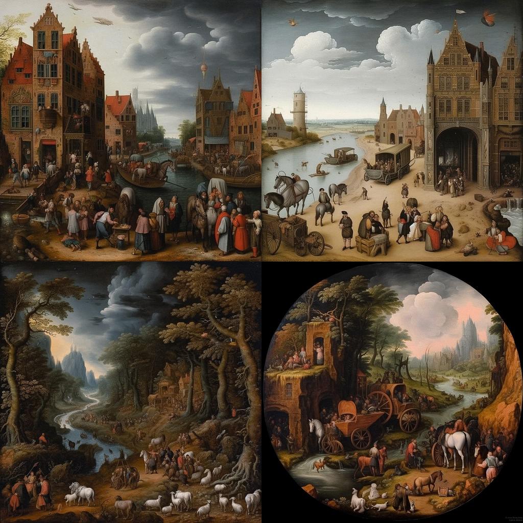 Adriaen van Utrecht style, Midjourney V5.1, render 1 of 4