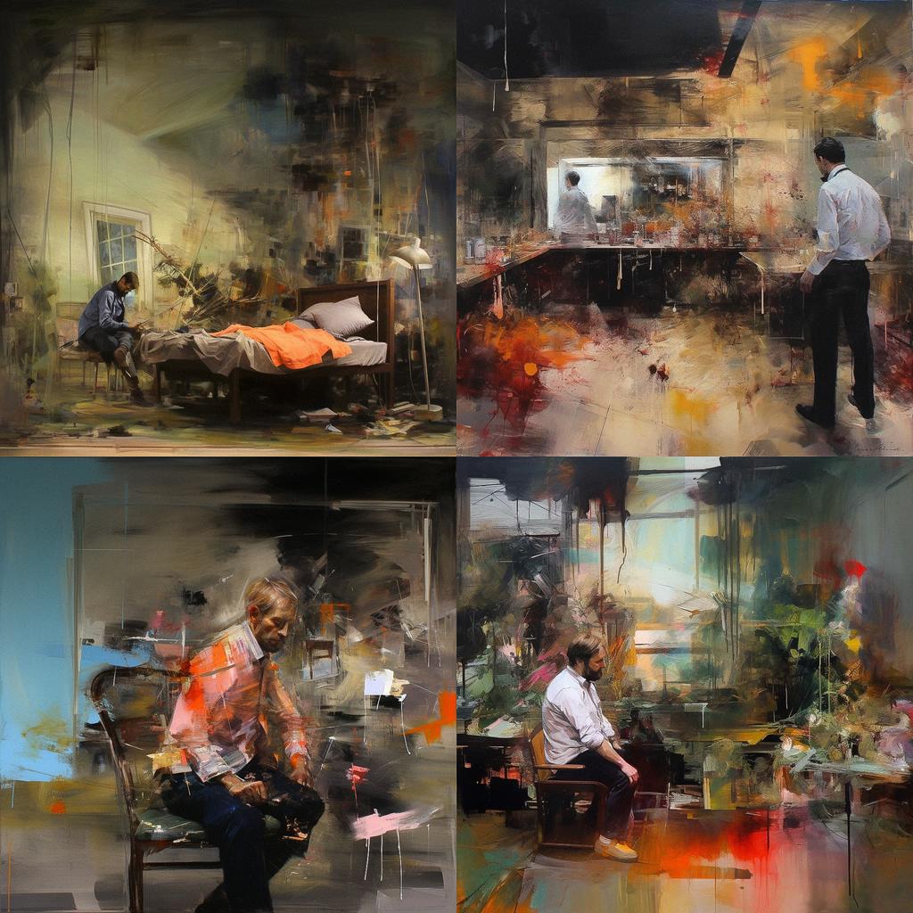 Adrian Ghenie style, Midjourney V5.1, render 1 of 4