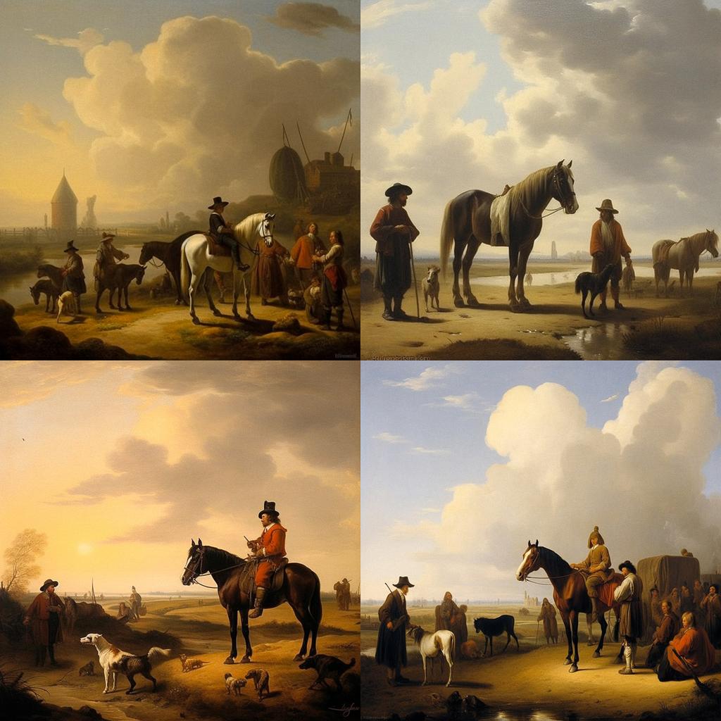 Aelbert Cuyp style, Midjourney V5.1, render 1 of 4