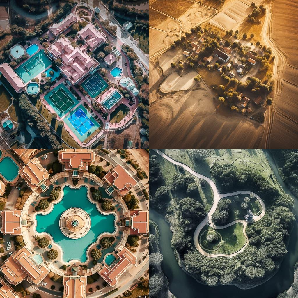 Aerial photography style, Midjourney V5.1, render 1 of 4