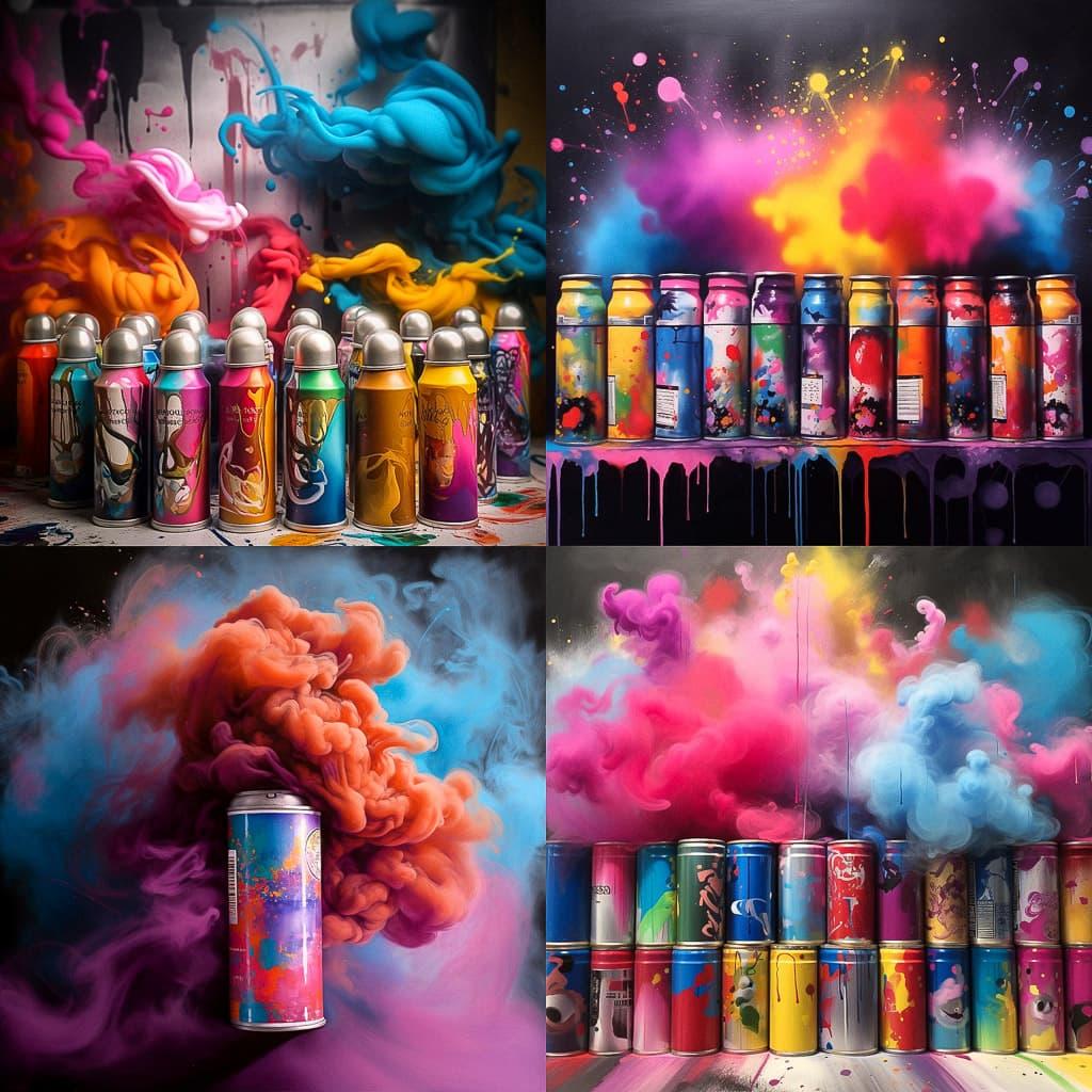 Aerosol paint style, Midjourney V5.1, render 1 of 4