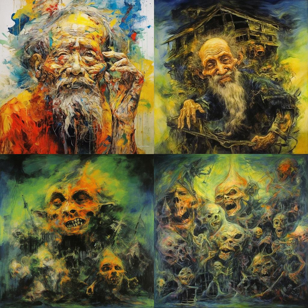 Affandi style, Midjourney V5.1, render 1 of 4