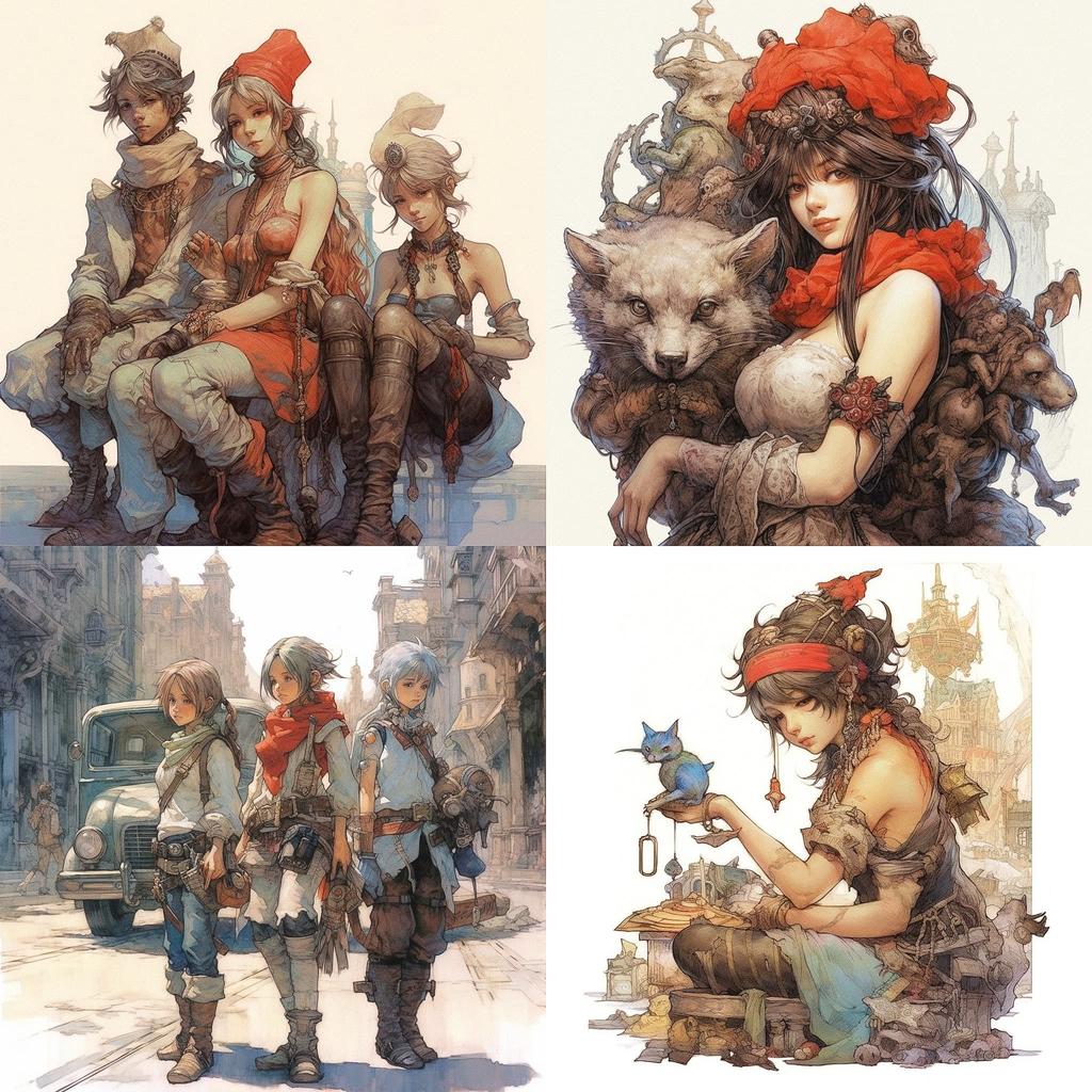 Akihiko Yoshida style, Midjourney V5.1, render 1 of 4