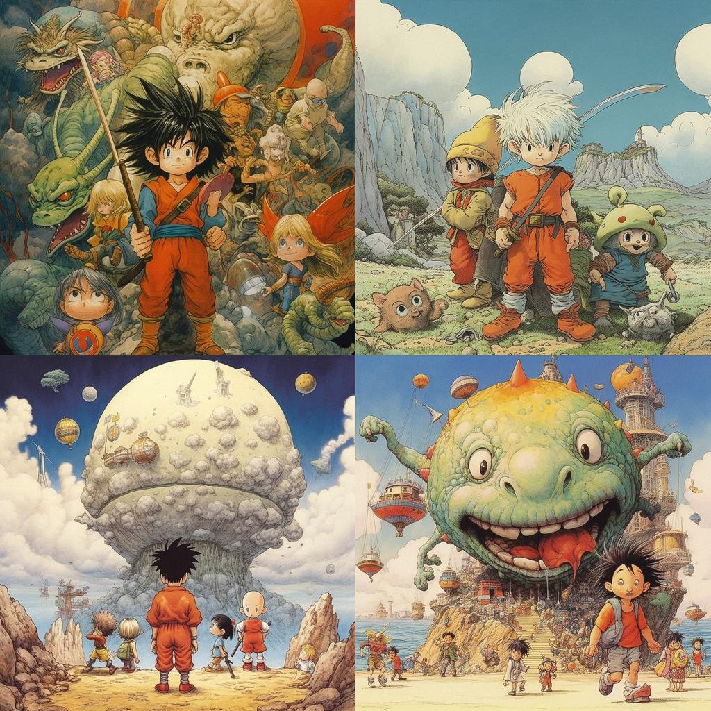 Akira Toriyama style, Midjourney V5.1, render 1 of 4