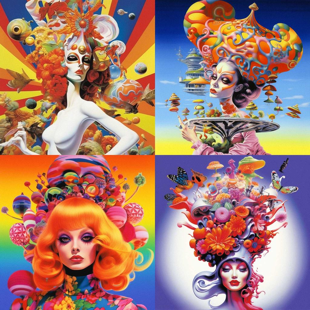 Alan Aldridge style, Midjourney V5.1, render 1 of 4