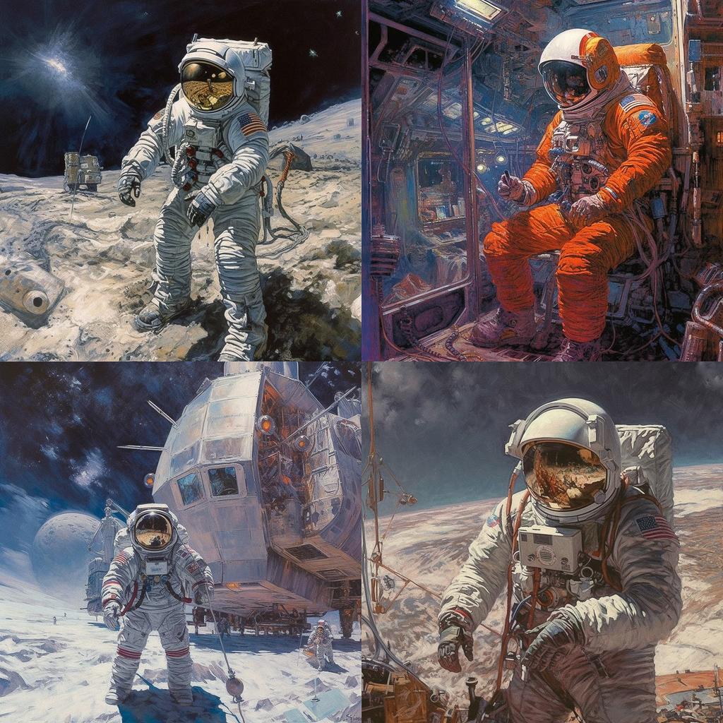 Alan Bean style, Midjourney V5.1, render 1 of 4