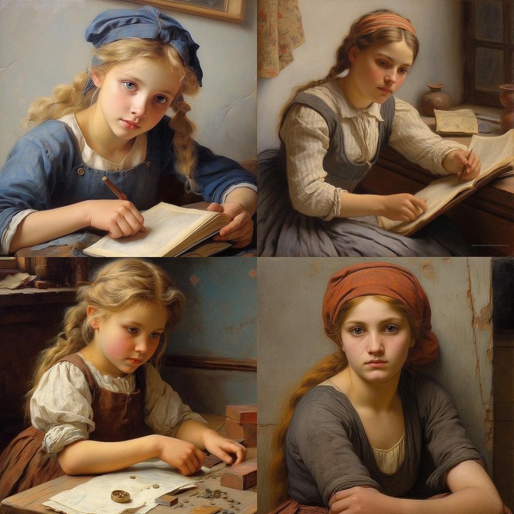Albert Anker style, Midjourney V5.1, render 1 of 4