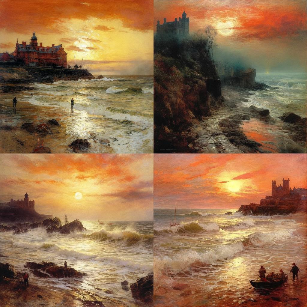 Albert Goodwin style, Midjourney V5.1, render 1 of 4