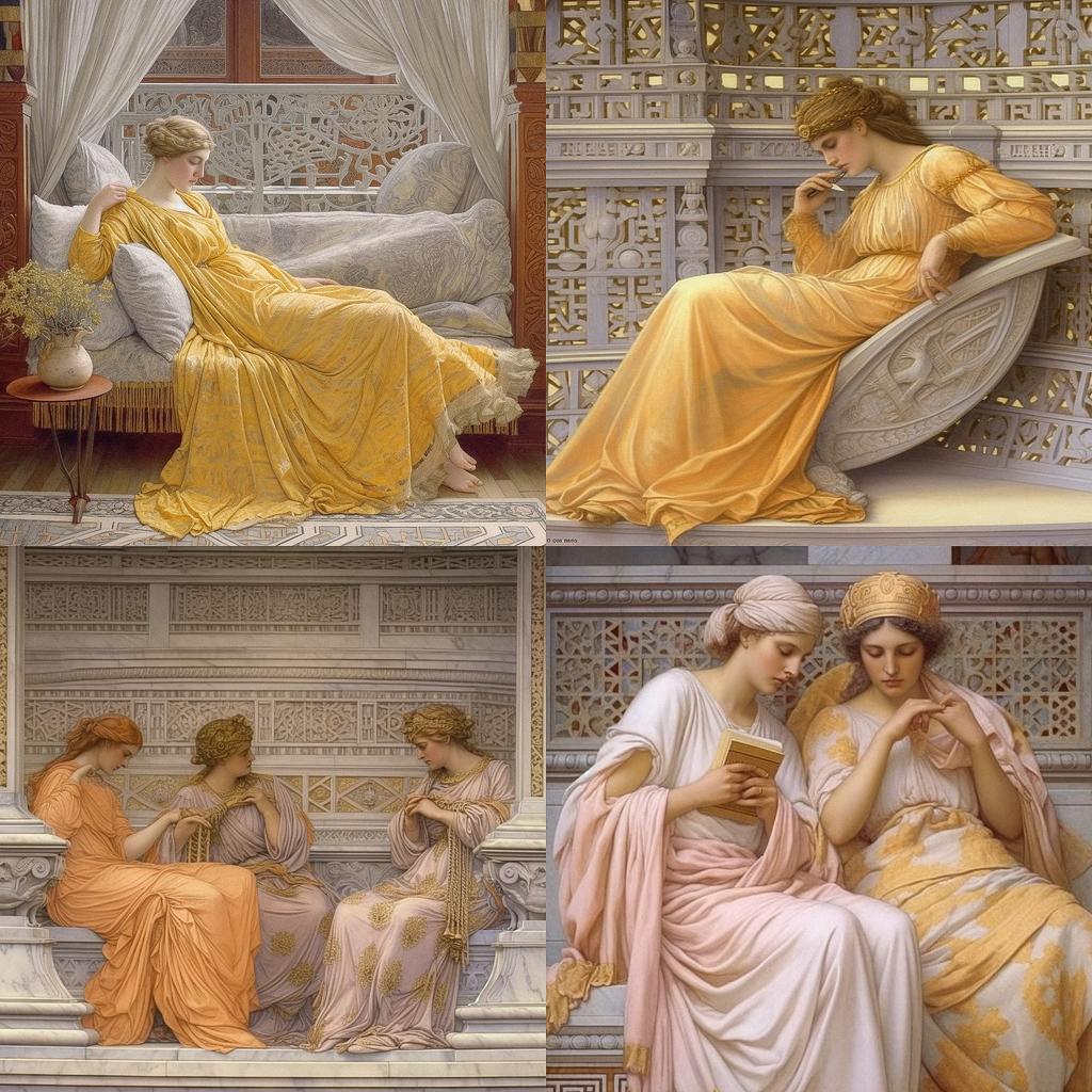 Albert Joseph Moore style, Midjourney V5.1, render 1 of 4