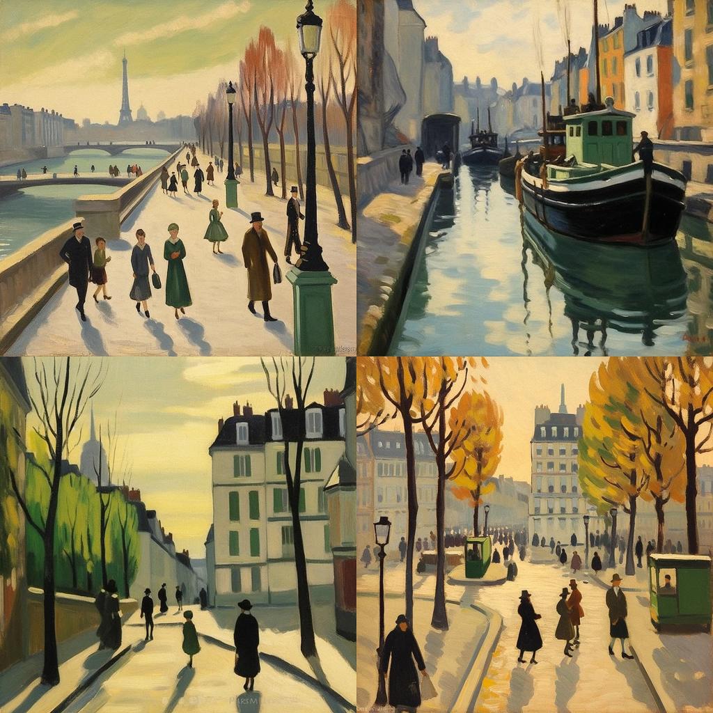 Albert Marquet style, Midjourney V5.1, render 1 of 4