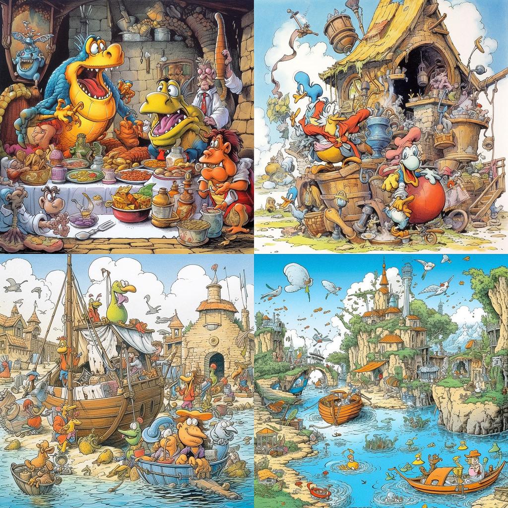 Albert Uderzo style, Midjourney V5.1, render 1 of 4