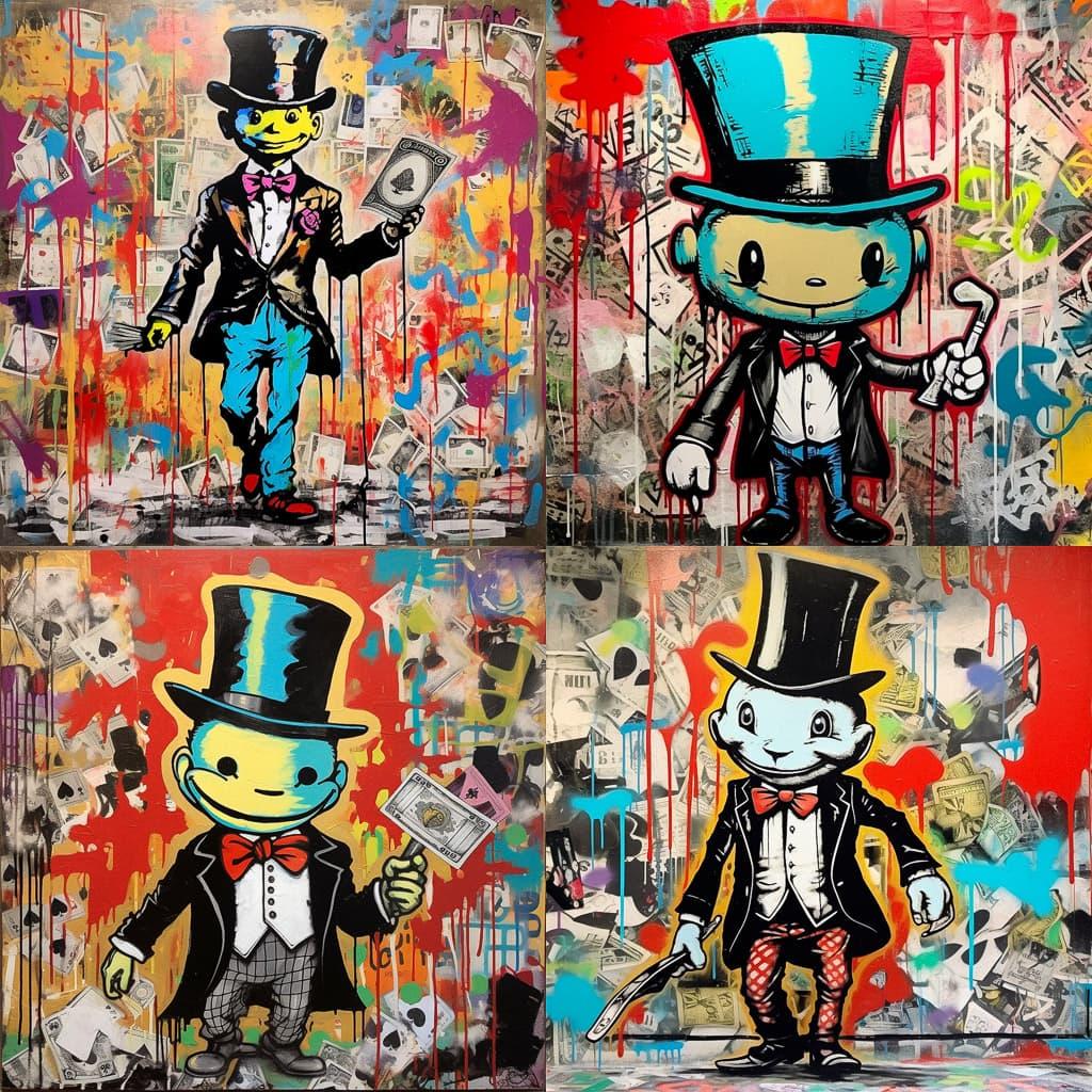 Alec Monopoly style, Midjourney V5.1, render 1 of 4