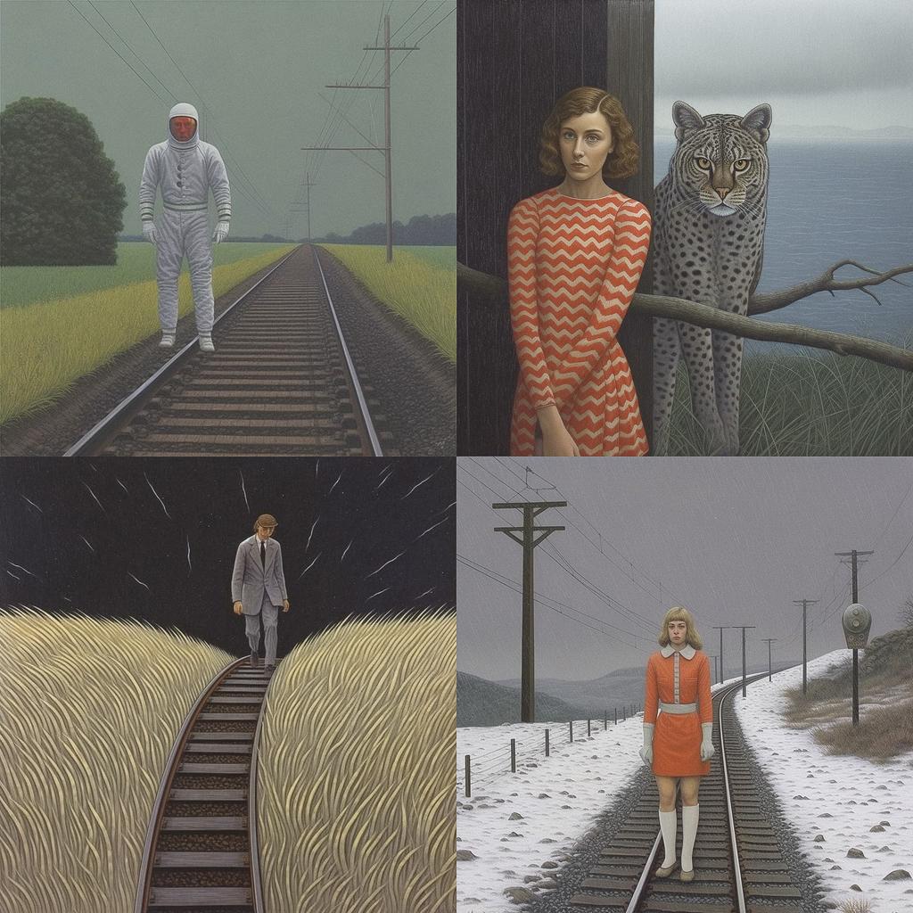 Alex Colville style, Midjourney V5.1, render 1 of 4