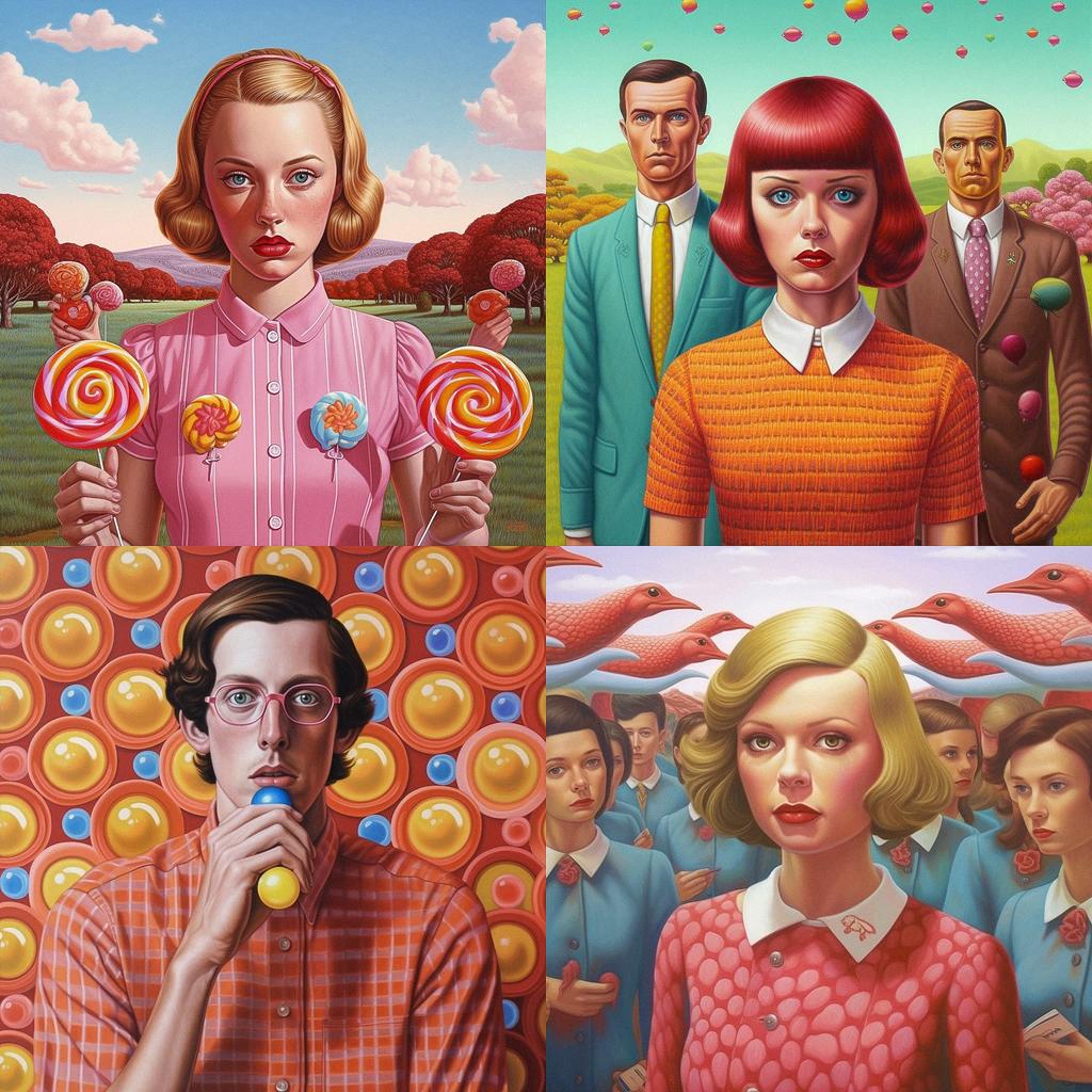 Alex Gross style, Midjourney V5.1, render 1 of 4