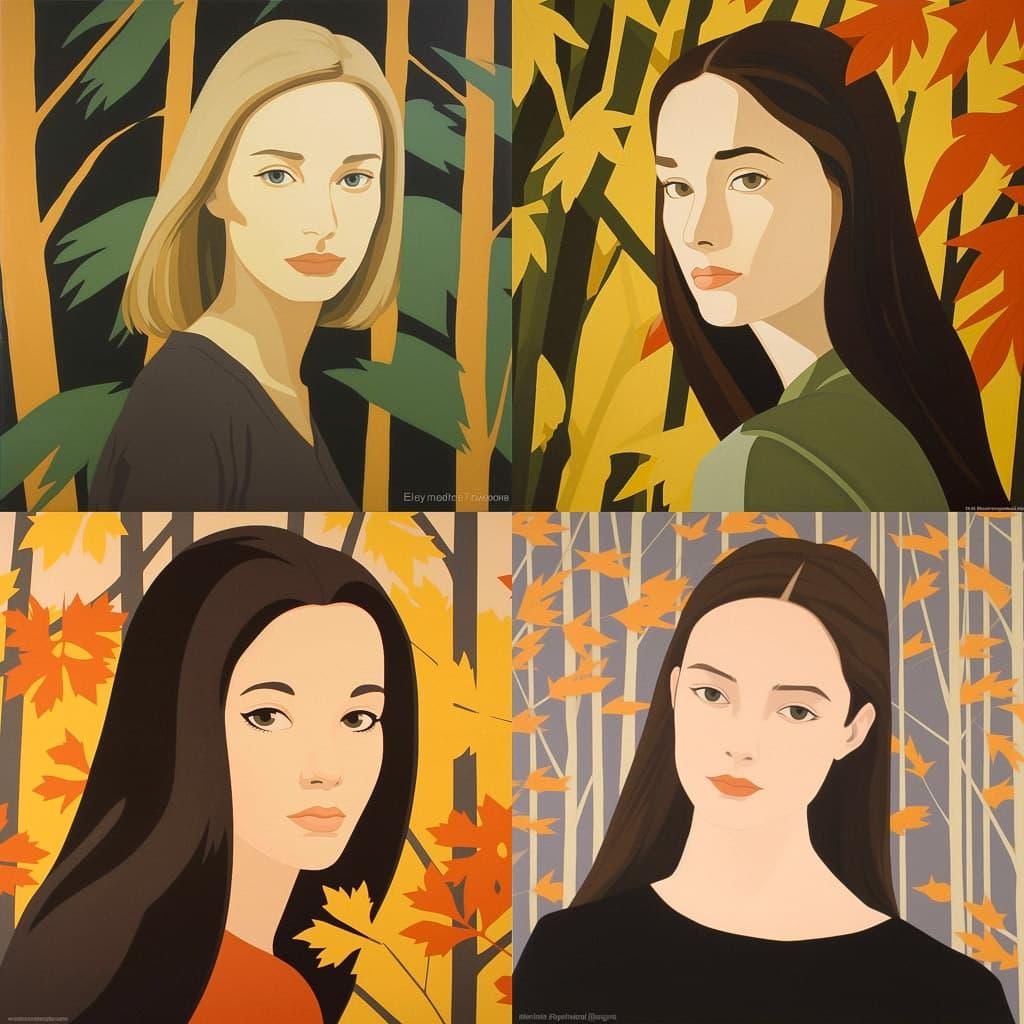 Alex Katz style, Midjourney V5.1, render 1 of 4