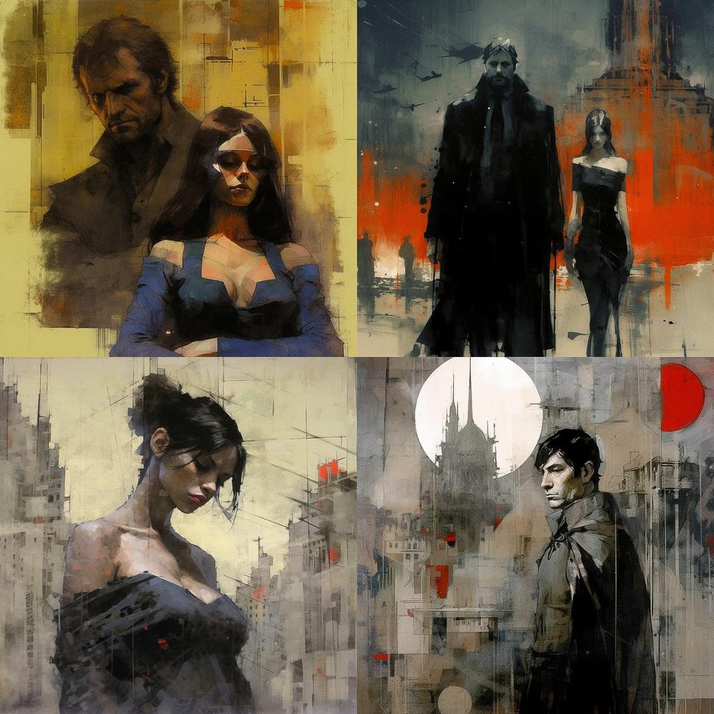 Alex Maleev style, Midjourney V5.1, render 1 of 4