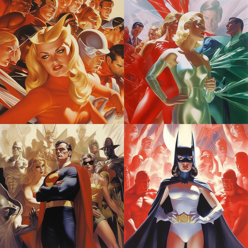 Alex Ross style, Midjourney V5.1, render 1 of 4