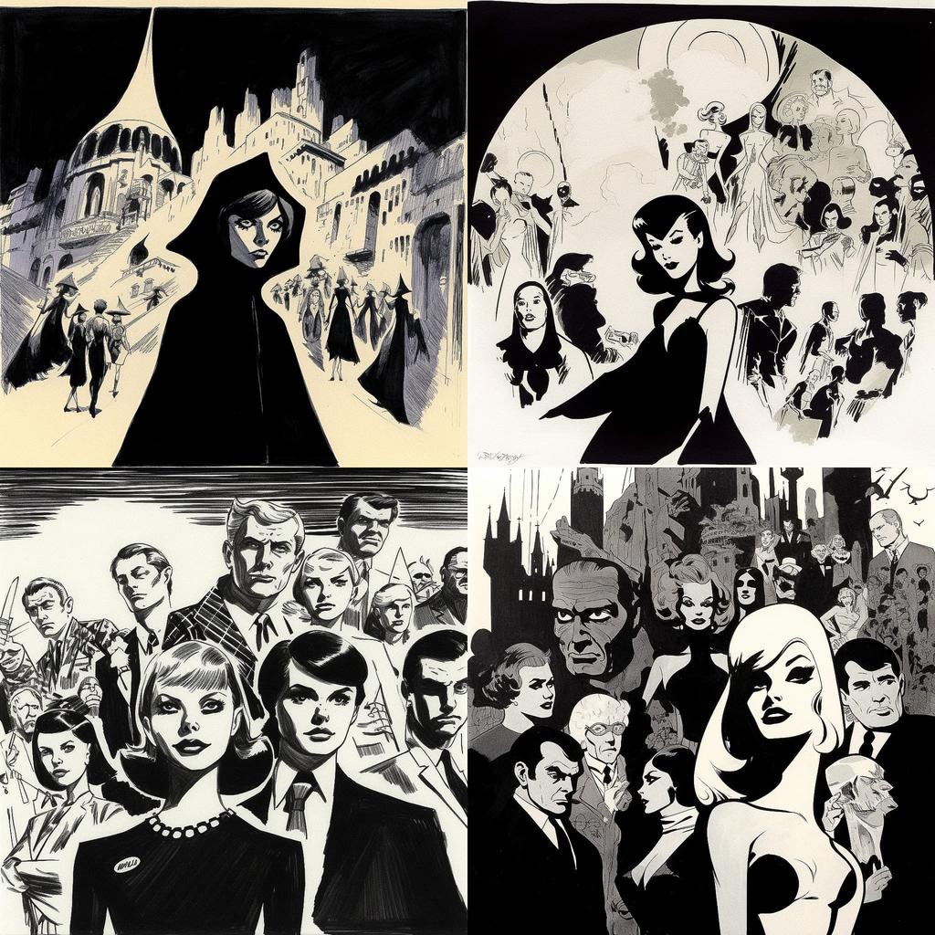 Alex Toth style, Midjourney V5.1, render 1 of 4