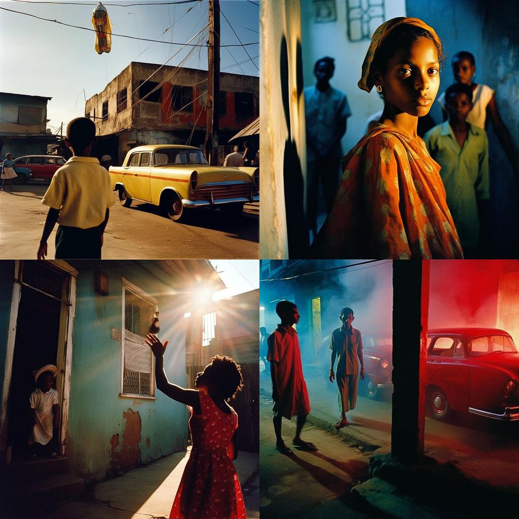 Alex Webb style, Midjourney V5.1, render 1 of 4