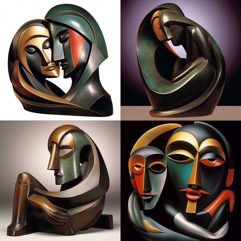 Alexander Archipenko style, Midjourney V5.1, render 1 of 4