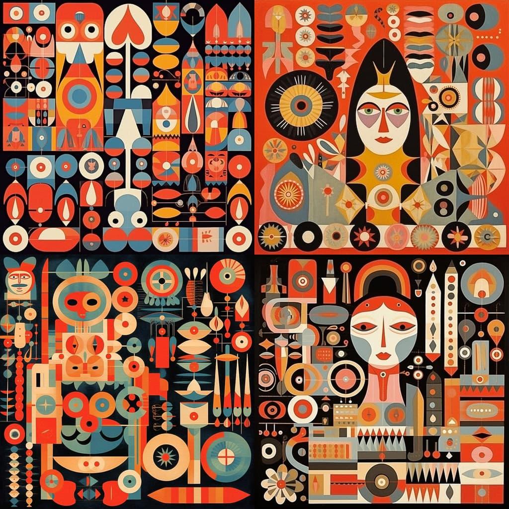 Alexander Girard style, Midjourney V5.1, render 1 of 4