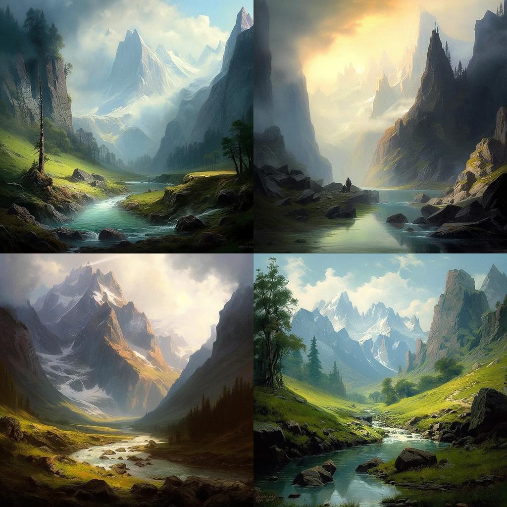 Alexandre Calame style, Midjourney V5.1, render 1 of 4