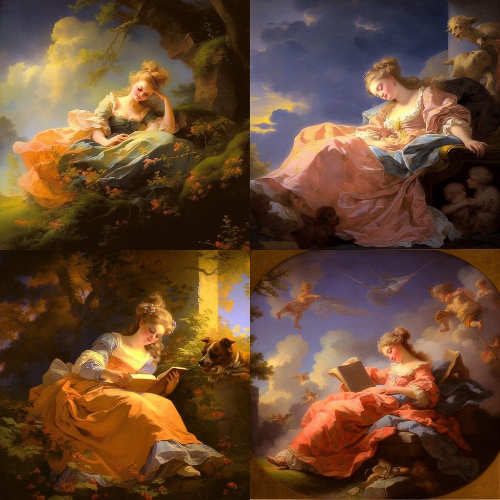 Alexandre-Evariste Fragonard style, Midjourney V5.1, render 1 of 4