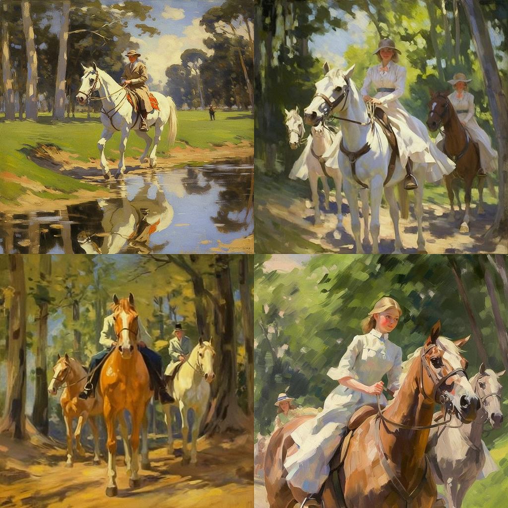 Alfred Munnings style, Midjourney V5.1, render 1 of 4