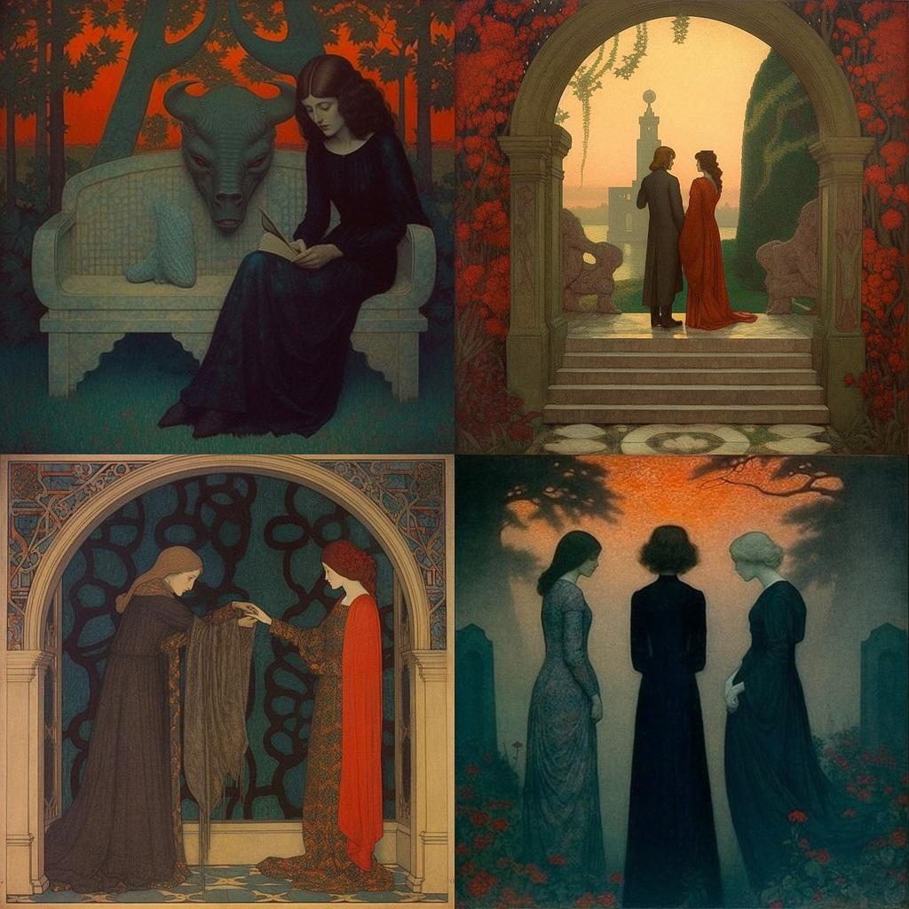 Alphonse Osbert style, Midjourney V5.1, render 1 of 4