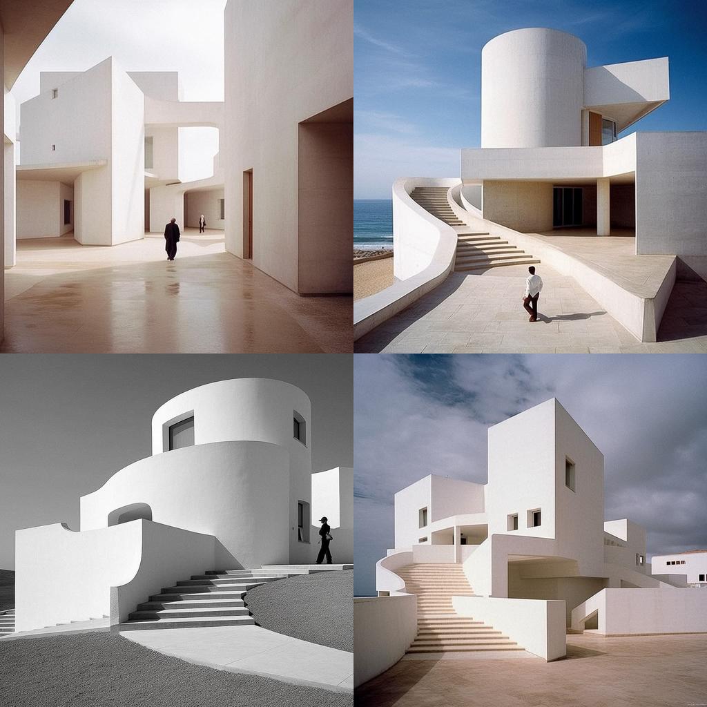 Alvaro Siza style, Midjourney V5.1, render 1 of 4