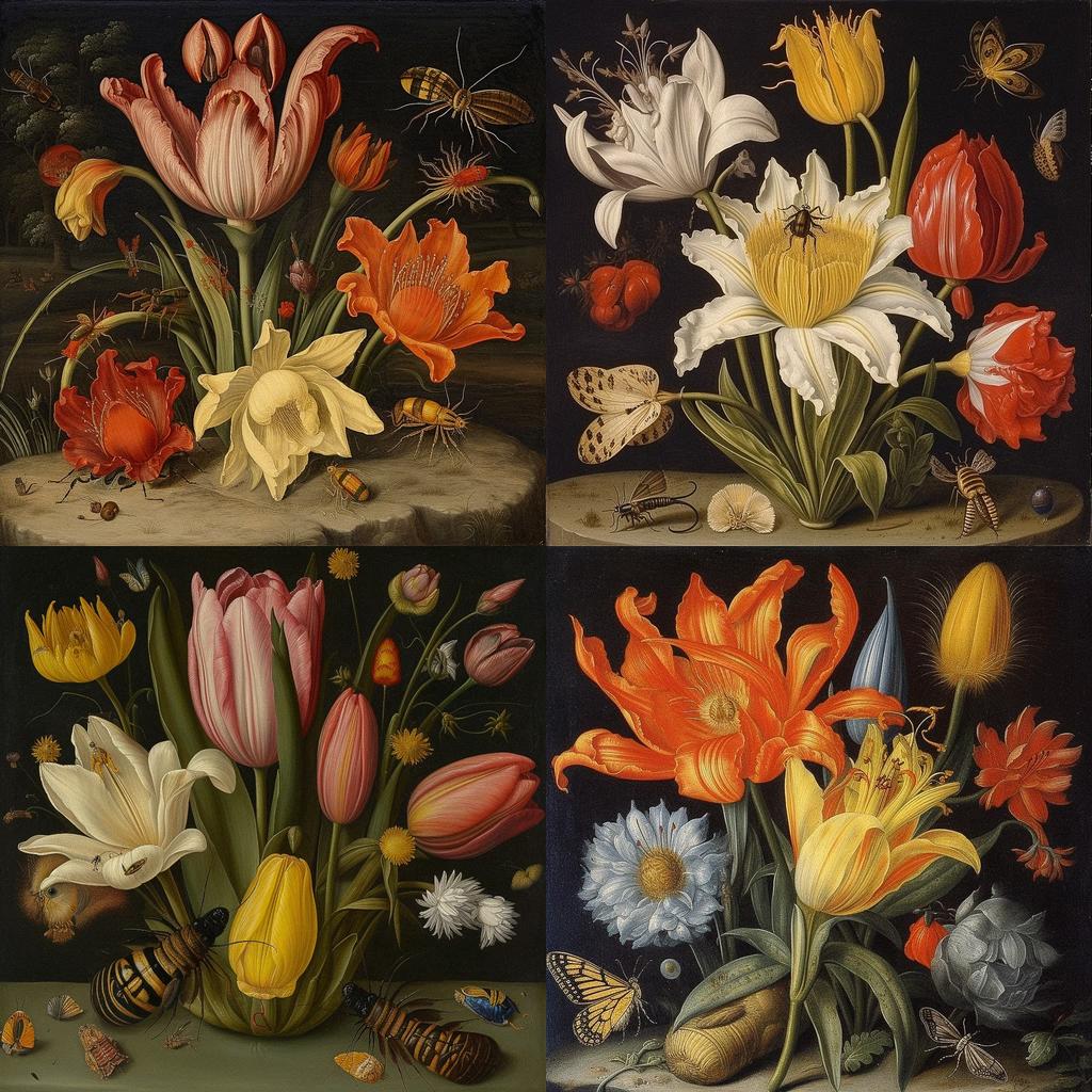 Ambrosius Bosschaert style, Midjourney V5.1, render 1 of 4