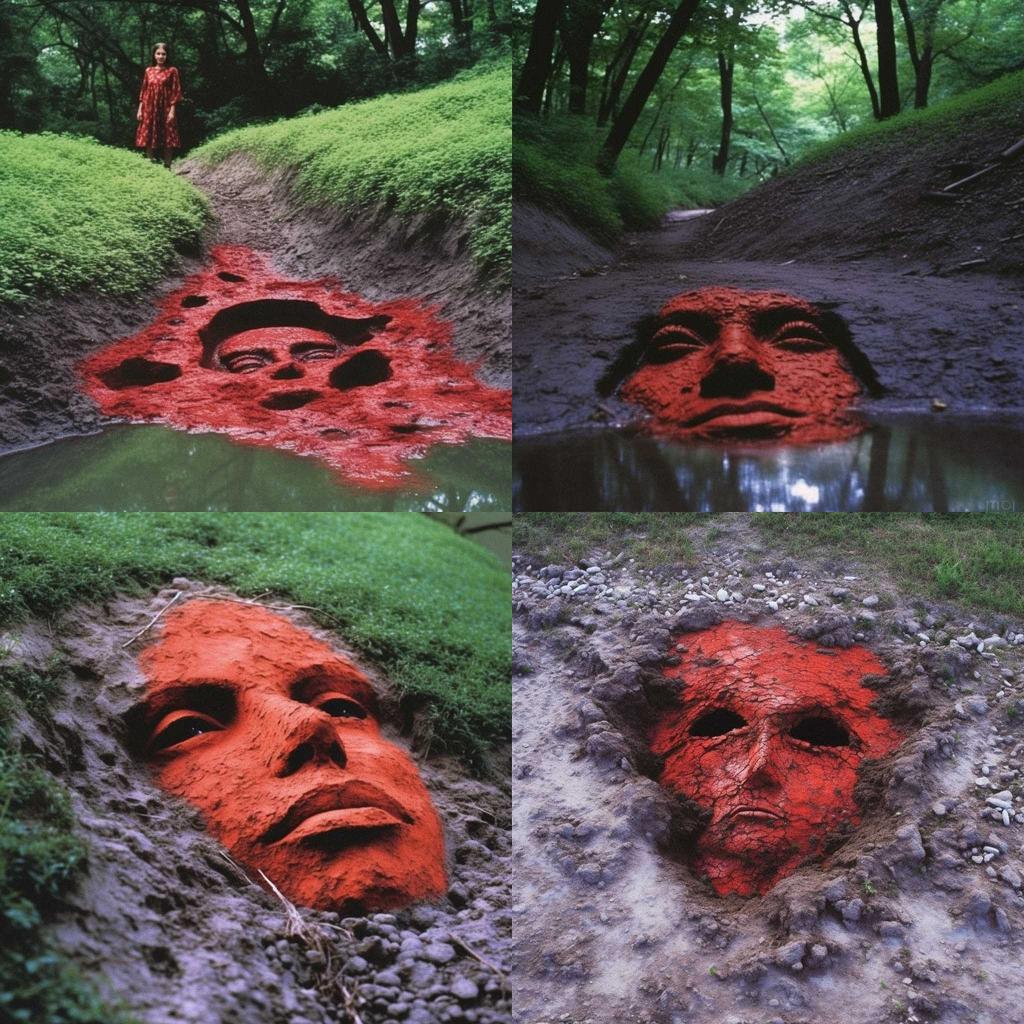 Ana Mendieta style, Midjourney V5.1, render 1 of 4