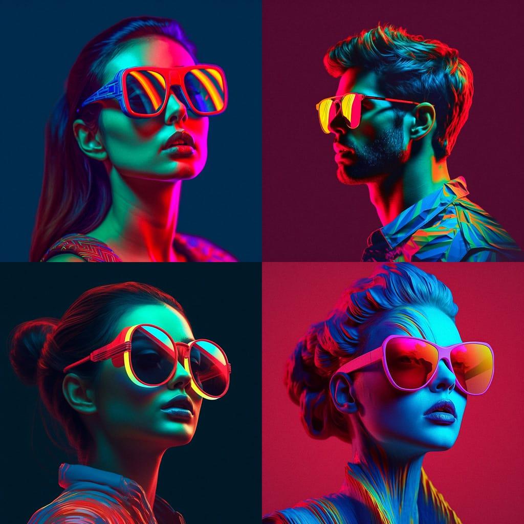 Anaglyph colors style, Midjourney V5.1, render 1 of 4