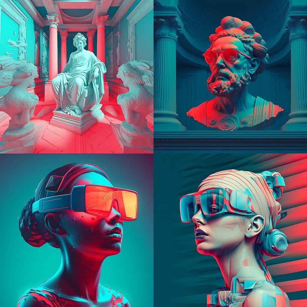 Anaglyph style, Midjourney V5.1, render 1 of 4
