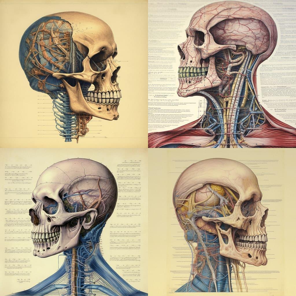 Anatomical illustration style, Midjourney V5.1, render 1 of 4
