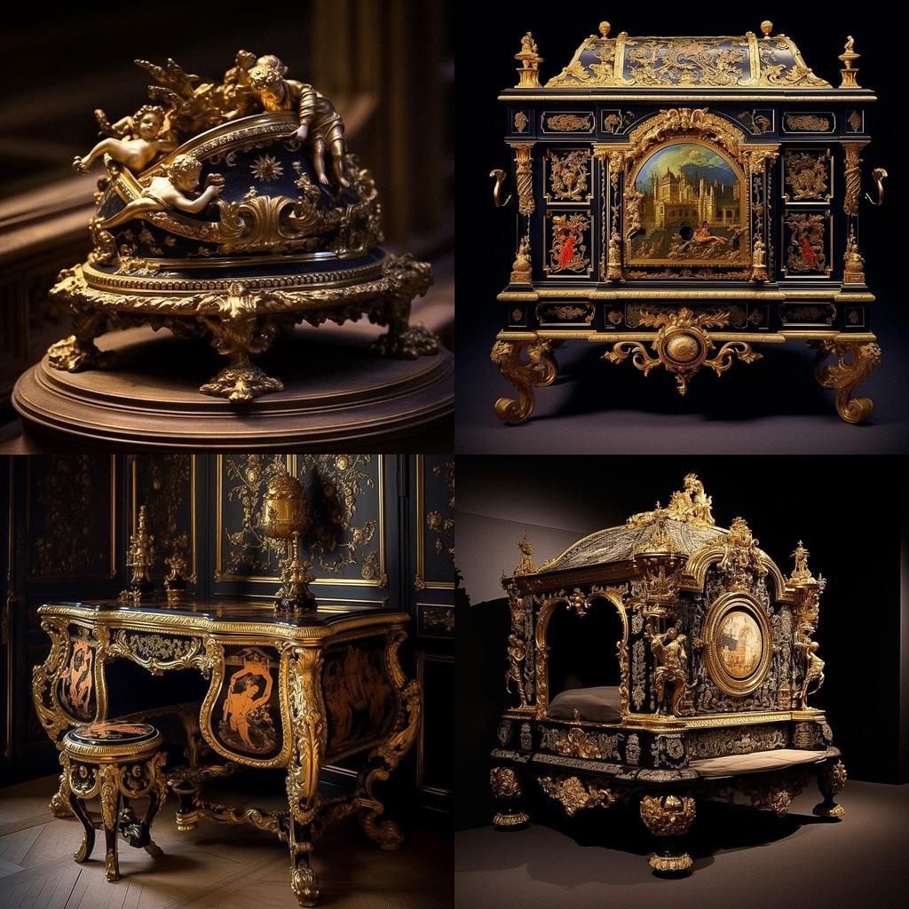 Andre-Charles Boulle style, Midjourney V5.1, render 1 of 4