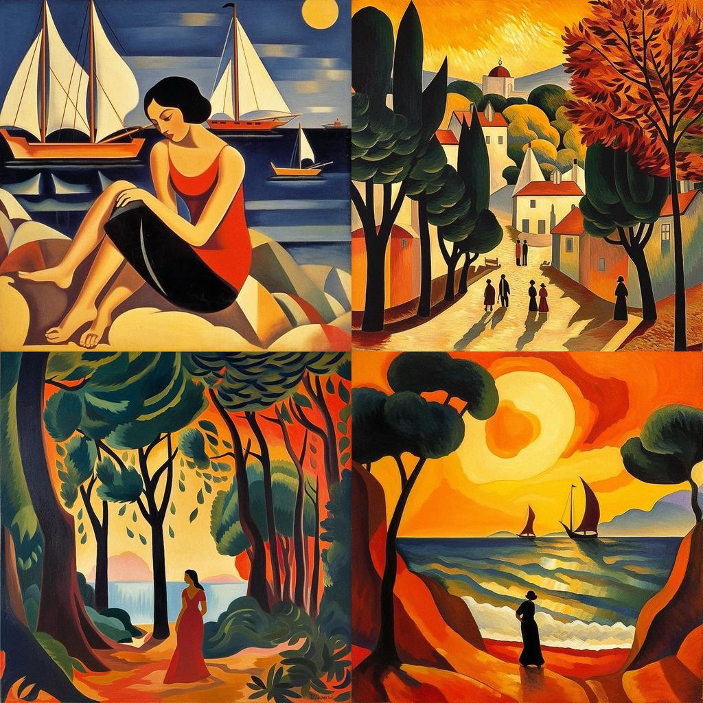 Andre Derain style, Midjourney V5.1, render 1 of 4