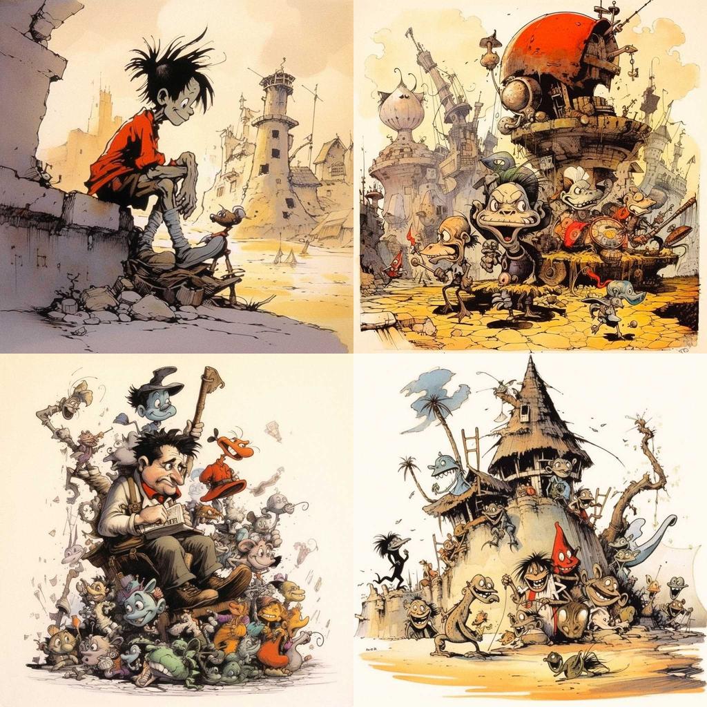 André Franquin style, Midjourney V5.1, render 1 of 4