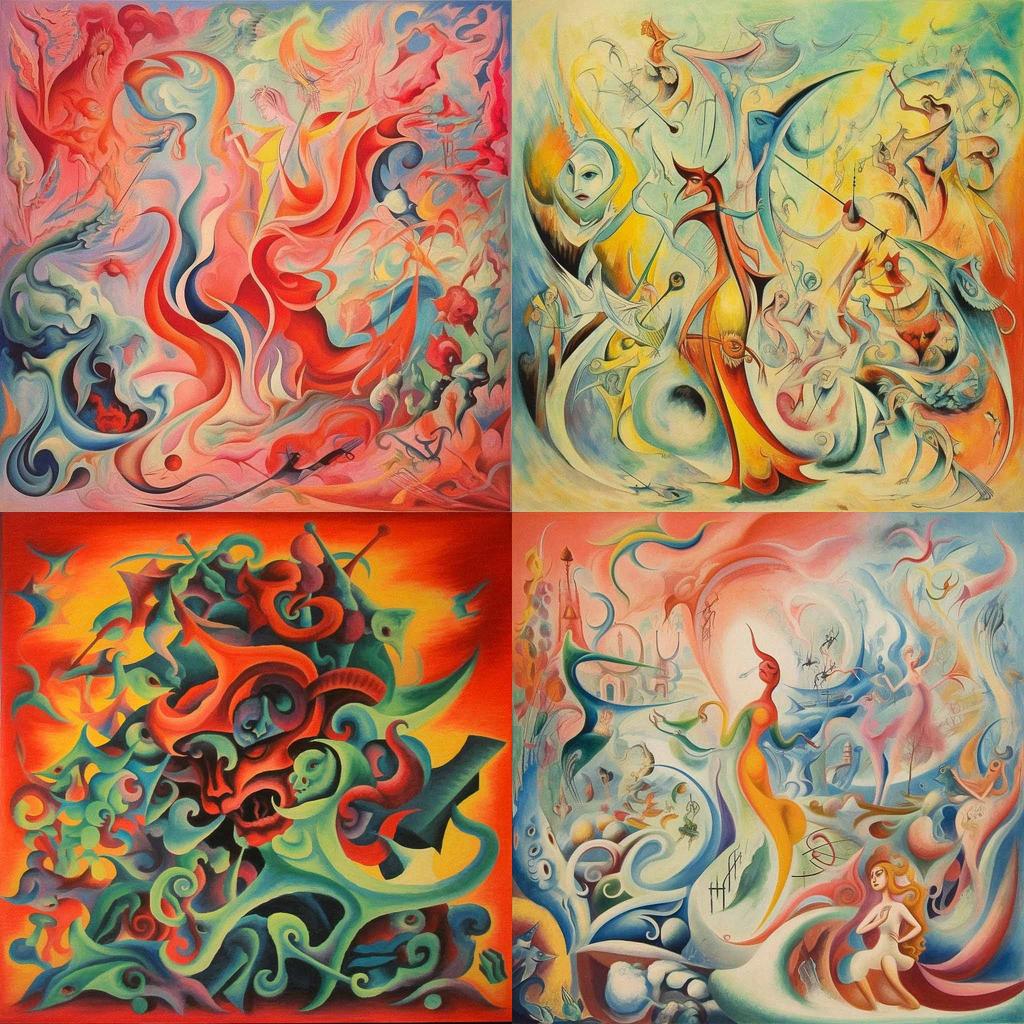 Andre Masson style, Midjourney V5.1, render 1 of 4