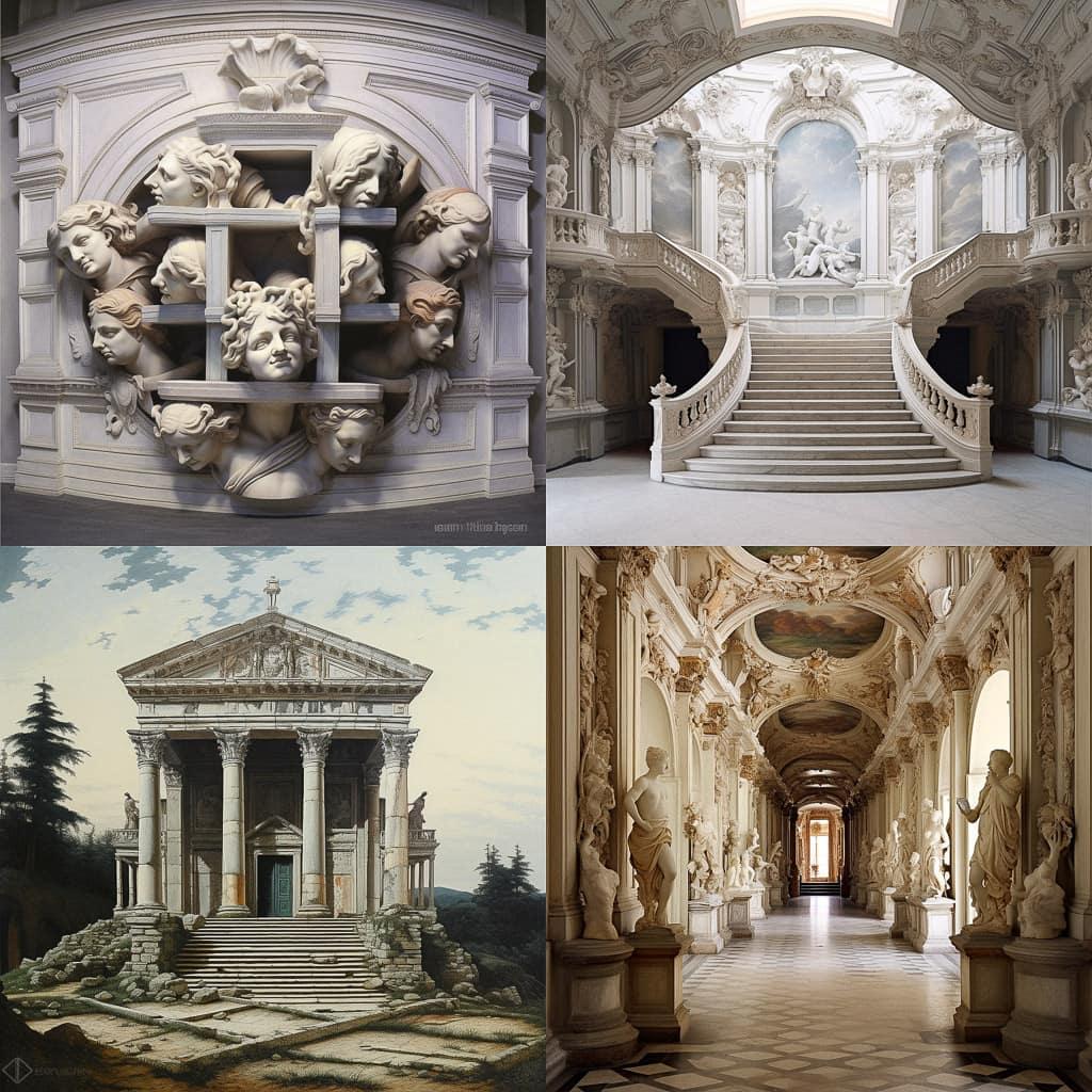 Andrea Palladio style, Midjourney V5.1, render 1 of 4