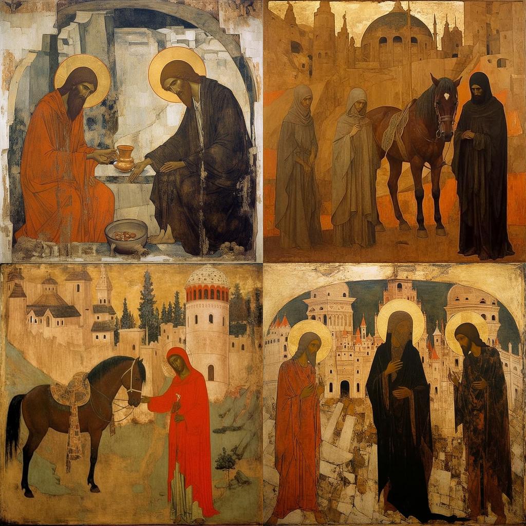 Andrei Rublev style, Midjourney V5.1, render 1 of 4
