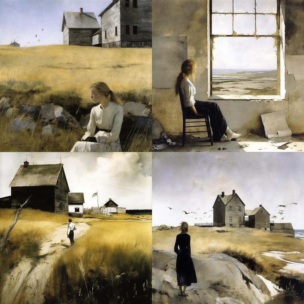 Andrew Wyeth style, Midjourney V5.1, render 1 of 4