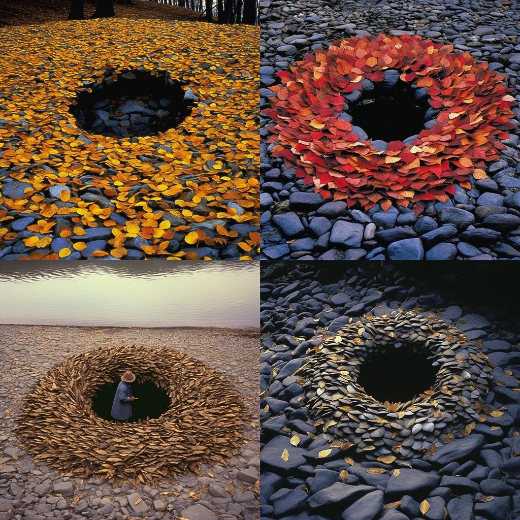 Andy Goldsworthy style, Midjourney V5.1, render 1 of 4