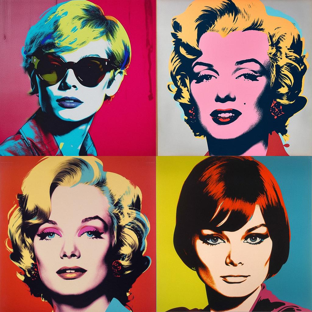 Andy Warhol style, Midjourney V5.1, render 1 of 4