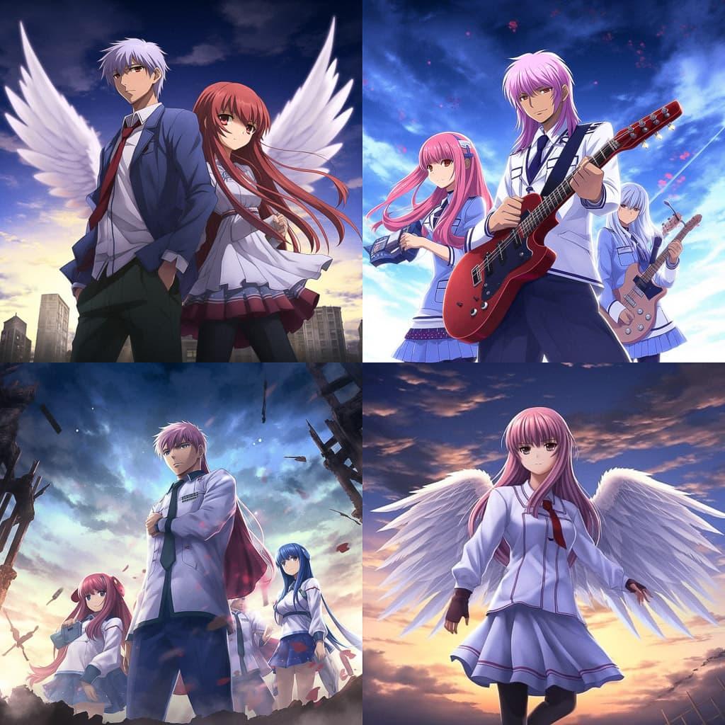 Angel Beats style, Midjourney V5.1, render 1 of 4