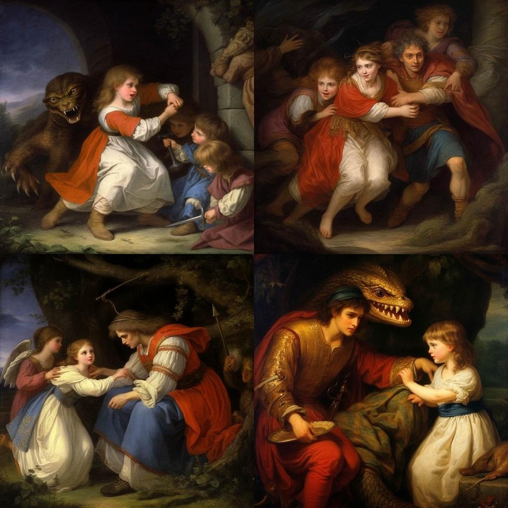 Angelica Kauffman style, Midjourney V5.1, render 1 of 4