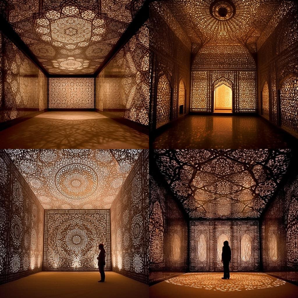 Anila Quayyum Agha style, Midjourney V5.1, render 1 of 4