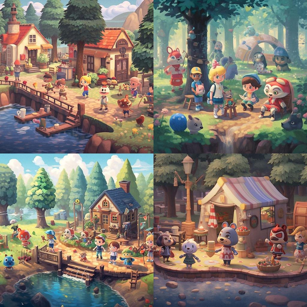 Animal Crossing style, Midjourney V5.1, render 1 of 4