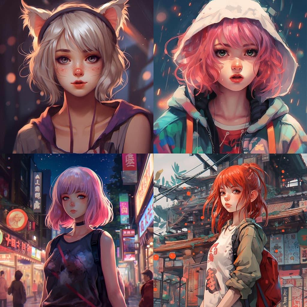 Anime style style, Midjourney V5.1, render 1 of 4